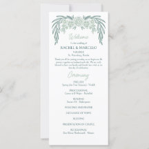 Bröllopsprogram för Grönt av botaniska Blommigtar