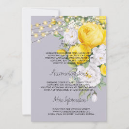 Bröllopsprogram för Gult för Rustic ljus Inbjudningar