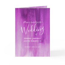 bröllopsprogram för lila av rosa abstrakt