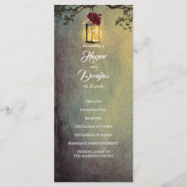 Bröllopsprogram för ljus för ljus röd blommigt program