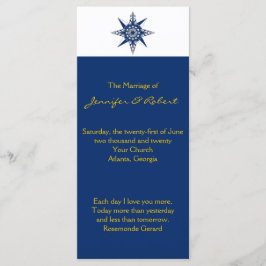 Bröllopsprogram för Nautisk kompass-marin Gult Program