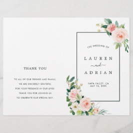 Bröllopsprogram för Rosa, mappat