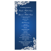 Bröllopsprogram för safir och Blommigt