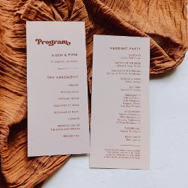 bröllopsprogram för snyggtens återcirkel rosa program