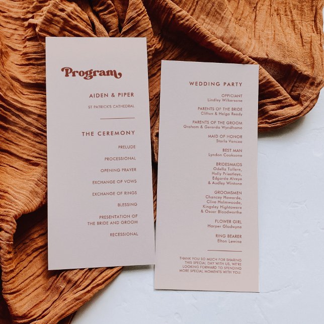 bröllopsprogram för snyggtens återcirkel rosa program (Skapare uppladdad)