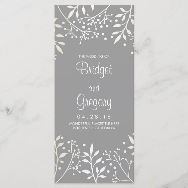 Bröllopsprogram för spädbarns utandning program (Framsida)