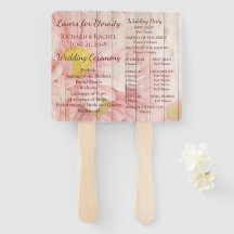 Bröllopsprogram för strålande rosa rustik blommigt