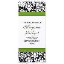 bröllopsprogram för svart och vit blomma