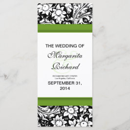 bröllopsprogram för svart och vit blomma program