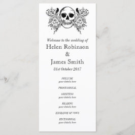 Bröllopsprogram för tatuering av enokroma Blommigt Program