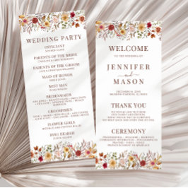 Bröllopsprogram för torkade höstblommor