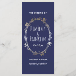 Bröllopsprogram för utandning av marin och Guld Bl Program