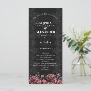Bröllopsprogram för Victorian Dust Rosa Gothic Blo
