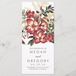 bröllopsprogram för vintage av blommor program