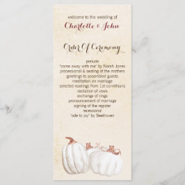 bröllopsprogram från vita pumpor faller program