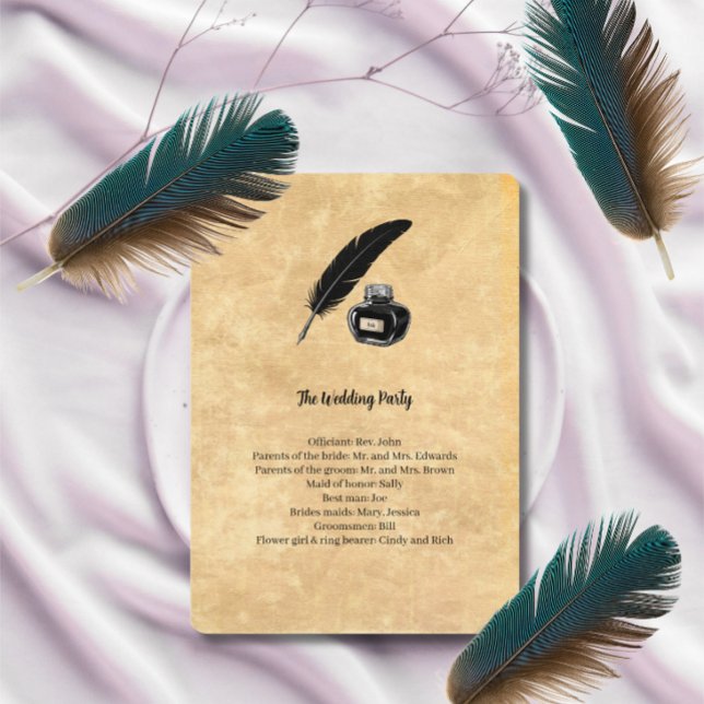 Bröllopsprogram Gothic Quill  Program (Skapare uppladdad)