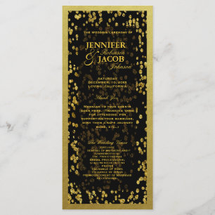 Bröllopsprogram Guld Confetti Program