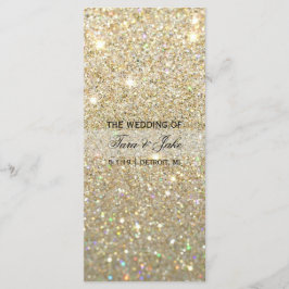 Bröllopsprogram - Guld Glitter Fab Program