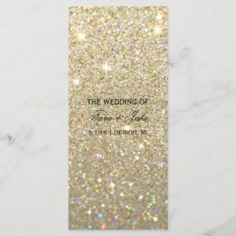 Bröllopsprogram - Guld Glitter Fab Program