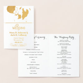 BRÖLLOPSPROGRAM Guld-konfetti-typografi Folierat Kort