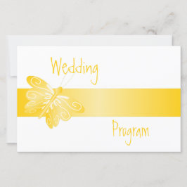 Bröllopsprogram Gult Butterfly
