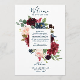 Bröllopsprogram Hotell Välkomstbrev - Burgundy Inbjudningar