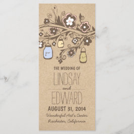 bröllopsprogram i blommigten Rustic finare Mason b Program