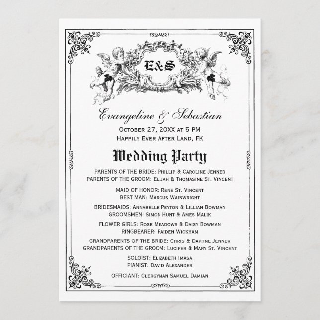 Bröllopsprogram i Fairy Tale Storybook Program (Framsida)