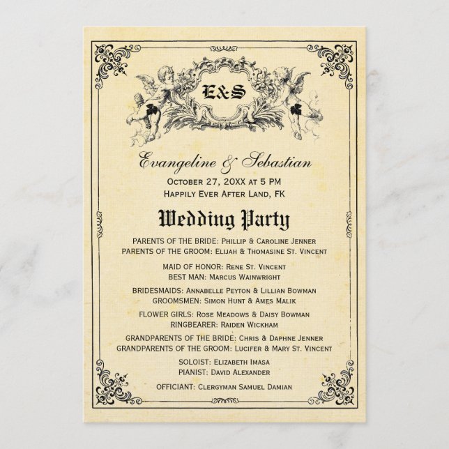 Bröllopsprogram i Fairy Tale Storybook Program (Framsida)