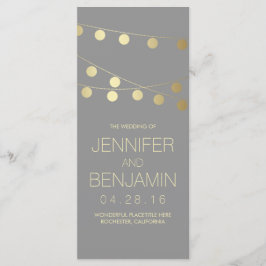 Bröllopsprogram i guldgolvskiva i Ljus Program