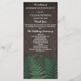 Bröllopsprogram i Rustic Botanical Fern Woodland Program