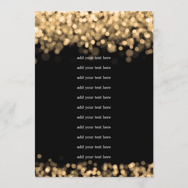 Bröllopsprogram Insats Guld Lights Program (Framsida)