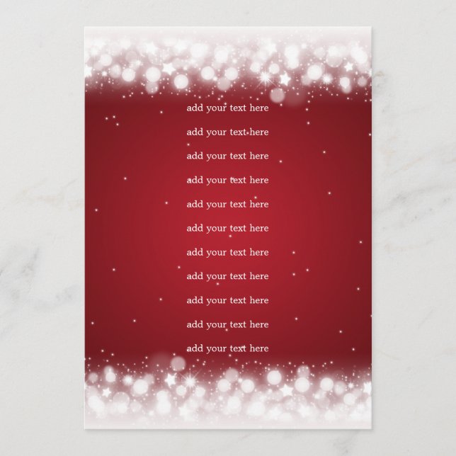 Bröllopsprogram Insats  Magisk Glitter Röd Program (Framsida)