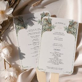 Bröllopsprogram-kort för vintage Art nouveau