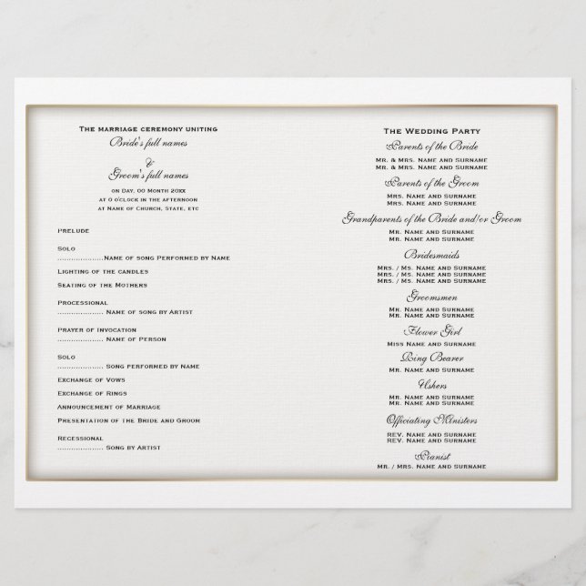 Bröllopsprogram mall (3) (Framsida)