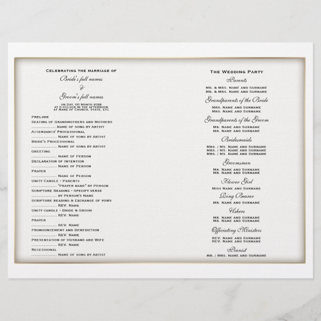 Bröllopsprogram mall (4) (Framsida)