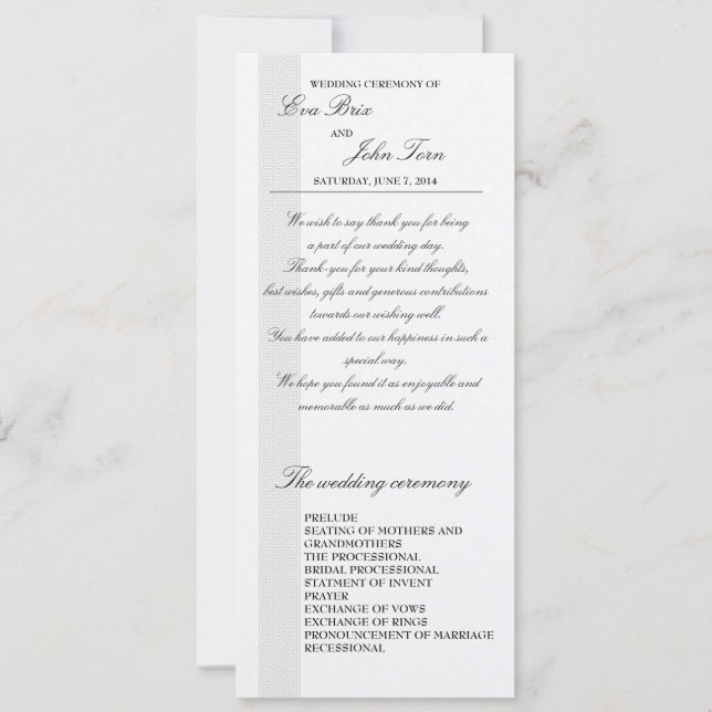 Bröllopsprogram-mall Inbjudningar (Framsida)