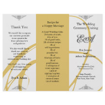 Bröllopsprogram-mapp Twirl Amber Grått