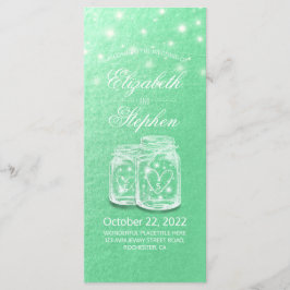 Bröllopsprogram Mason Burk String Ljust grönt Guld Program