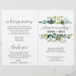 Bröllopsprogram med Faltad Lövverk