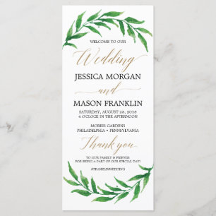 Bröllopsprogram med grönska - Ceremoni-program Program