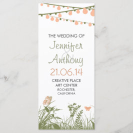 bröllopsprogram med ljusa eleganter för vilda blom program