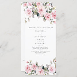 Bröllopsprogram med platta kort för elegant Rosa B