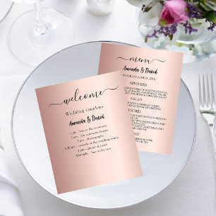 Bröllopsprogram Menu ro guld budget