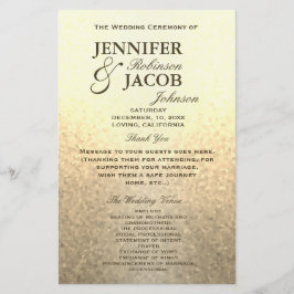 Bröllopsprogram | Mjukt utseende Guld Glitter