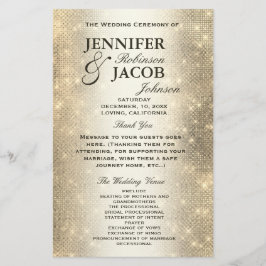 Bröllopsprogram | Mjukt utseende Guld Glitter