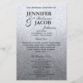 Bröllopsprogram | Mjukt utseende Silver Glitter