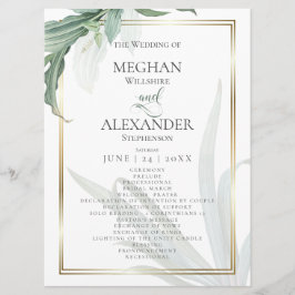 Bröllopsprogram | Modern Elegant Tropical Löv Meny
