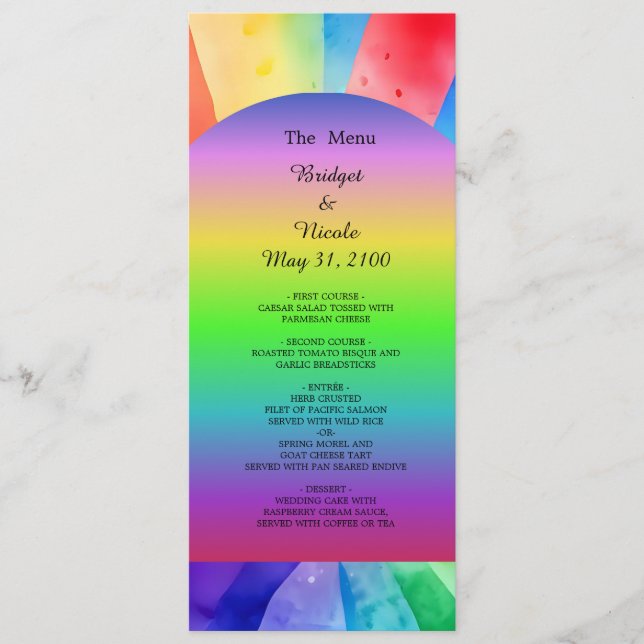 bröllopsprogram och meny för lgbtq bisexual (Framsida)