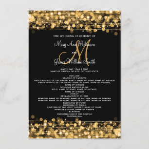 Bröllopsprogram Party Sparkles Guld Inbjudningar